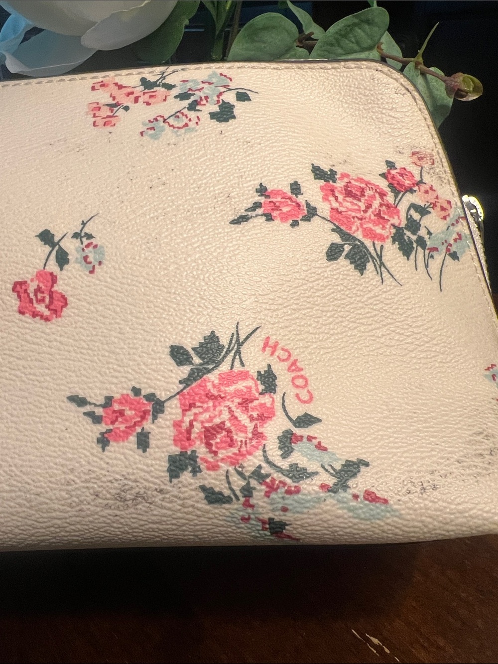 Coach Floral Leather Zip Pouch - Picture 8 of 17